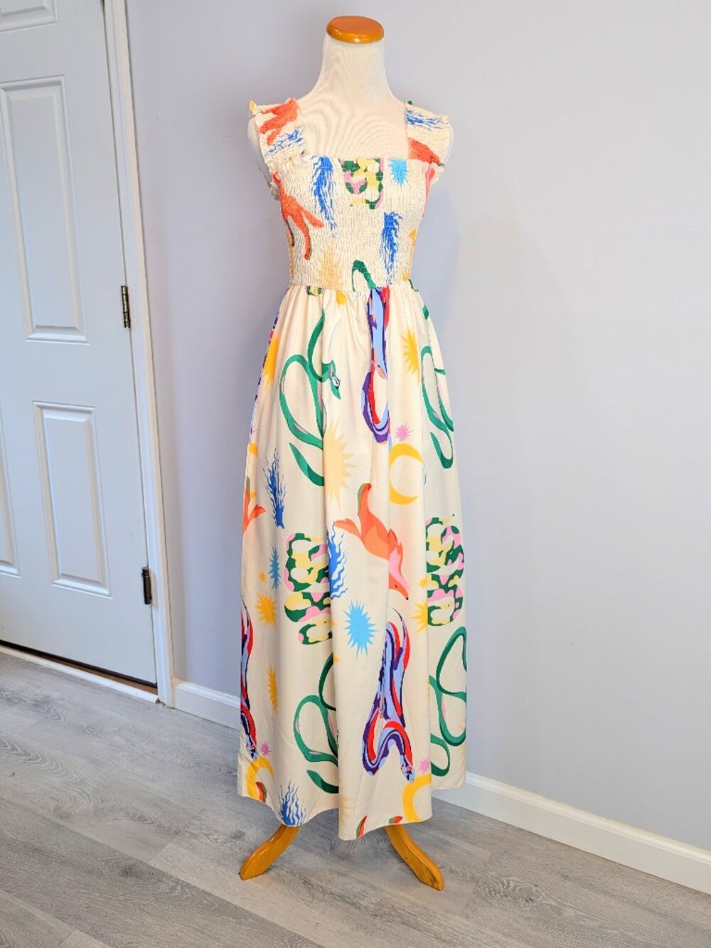 *Summer Maxi Sleeveless Dress Sz S/M